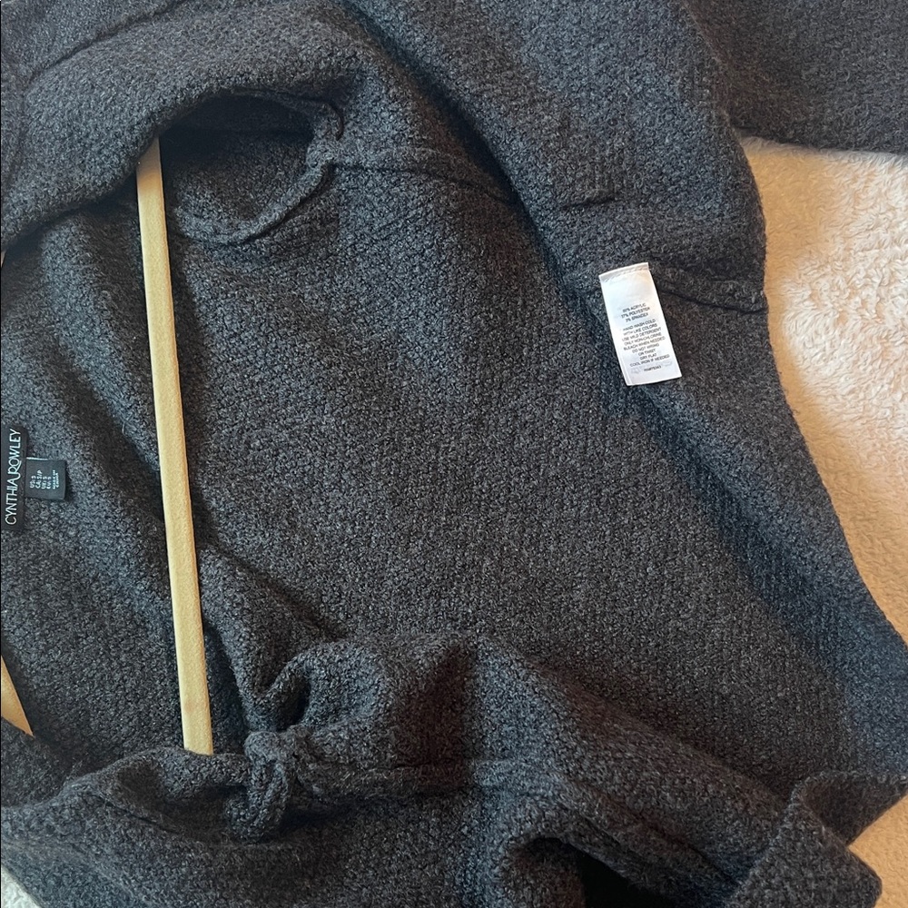 NEW Cynthia Rowley Dark Grey Cardigan with Gold Details - Picture 10 of 11